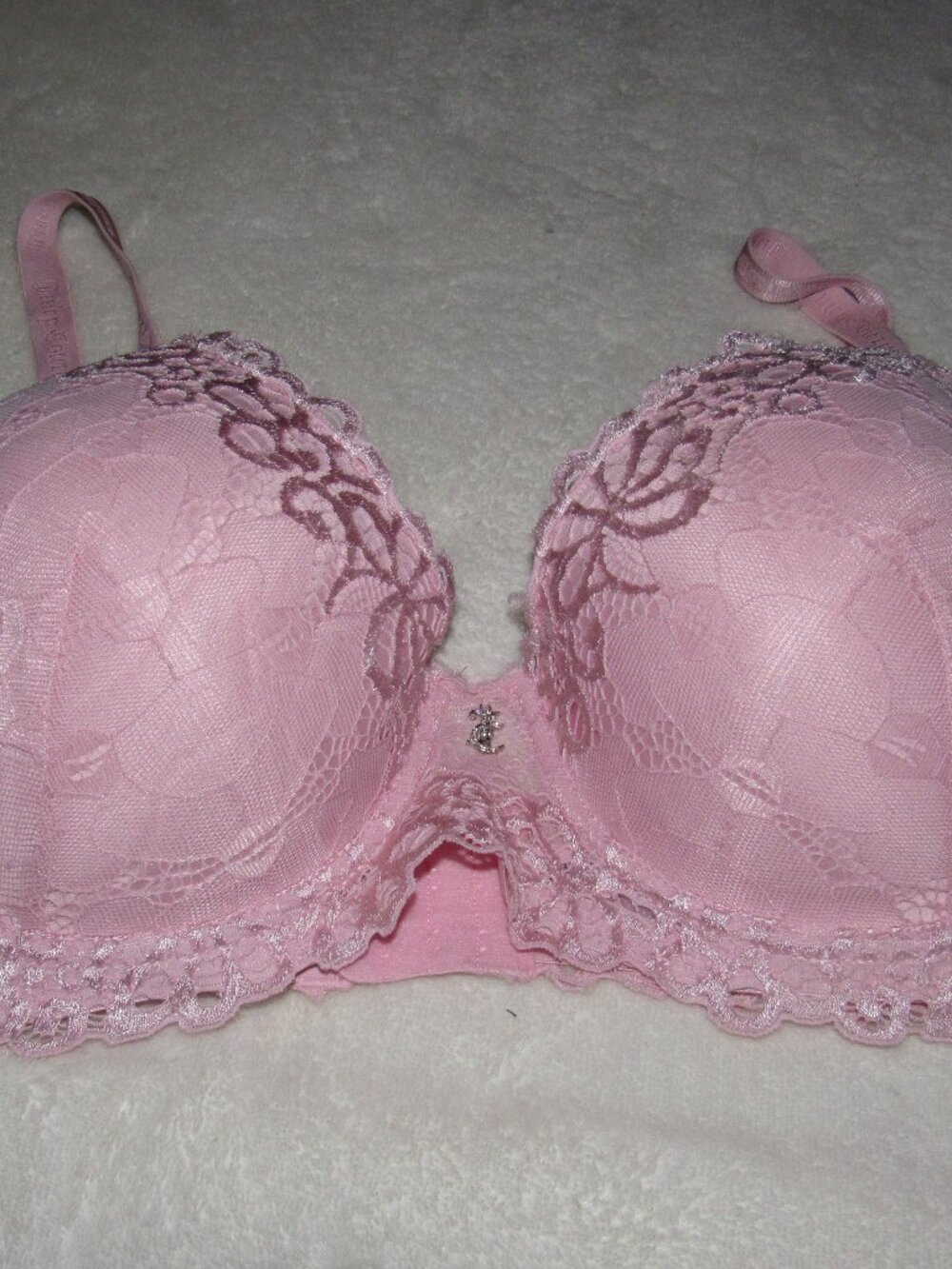 Juicy Couture Pink Lace Wired Bra Size 40C USED